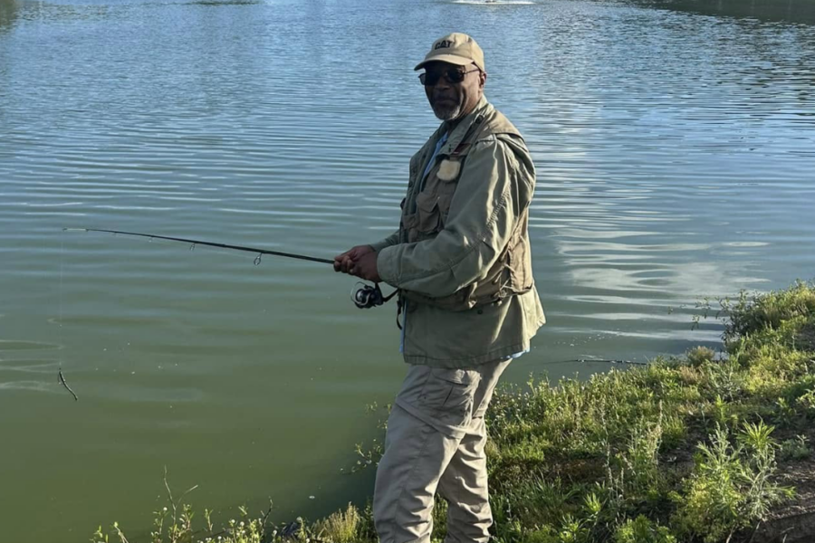 Senior man fishing at Southern Pines Fishing Rodeo